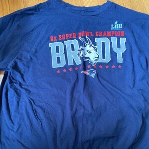Tom Brady GOAT Super Bowl LIII shirt Patriots XL